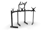 Large Freestanding Quad Monitor Stand with Extra Support Legs – 3 x 55 Inch + 45 Inch Overhead – large freestanding quad monitor stand with four screens – photo 3 of 6