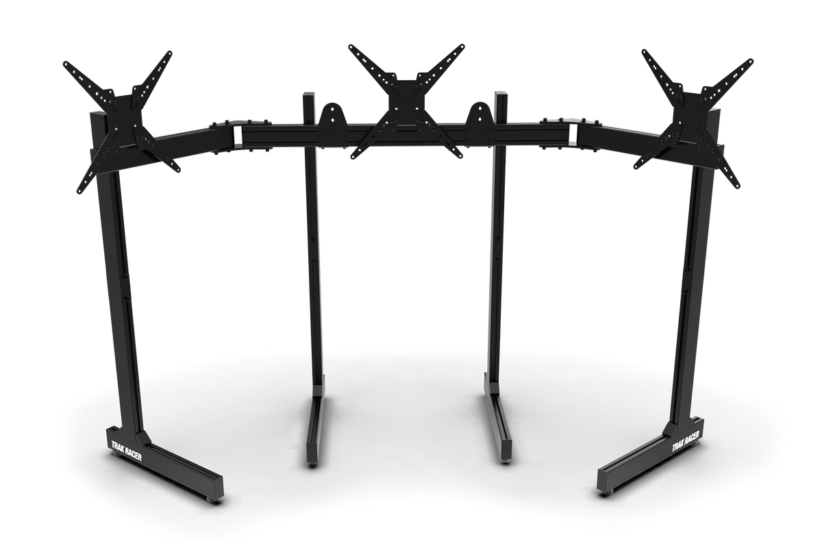 Large Freestanding Triple Monitor Stand – Three Screens up to 45 Inch, Heavy-Duty – large freestanding triple monitor stand with three screens – photo 3 of 6