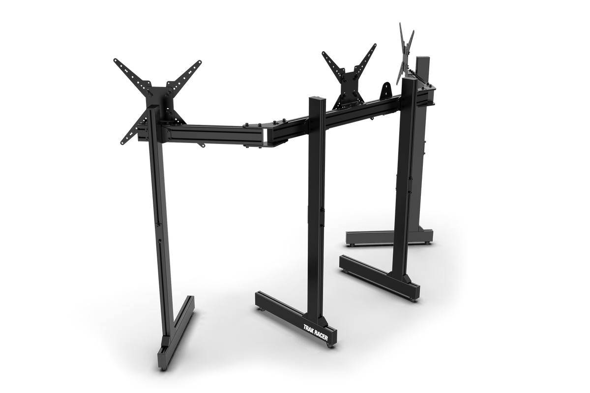 Large Freestanding Triple Monitor Stand – Three Screens up to 45 Inch, Heavy-Duty – large freestanding triple monitor stand with three screens – photo 4 of 6
