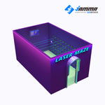 MetaNexusXR's immersive laser maze game room, with lasers cutting through smoke for an engaging atmosphere. | MetaNexusXR