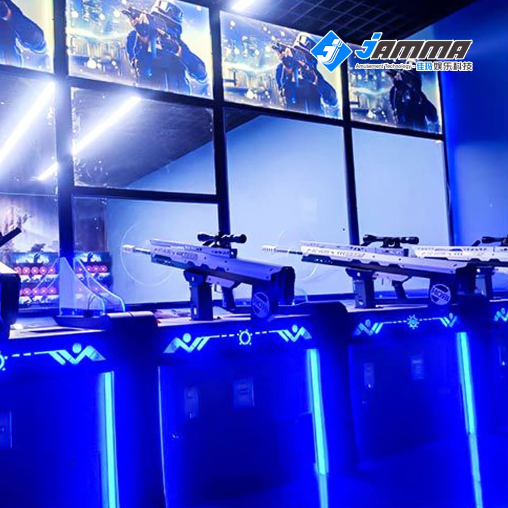 MetaNexusXR dry fire shooting training simulator with haptic feedback and interactive target screen. | MetaNexusXR