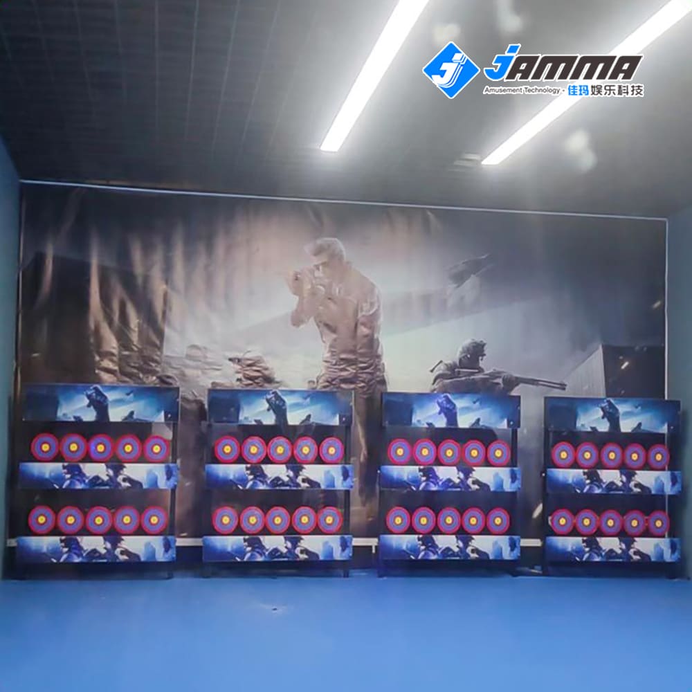 MetaNexusXR dry fire training simulator setup with virtual firearm and target display. | MetaNexusXR