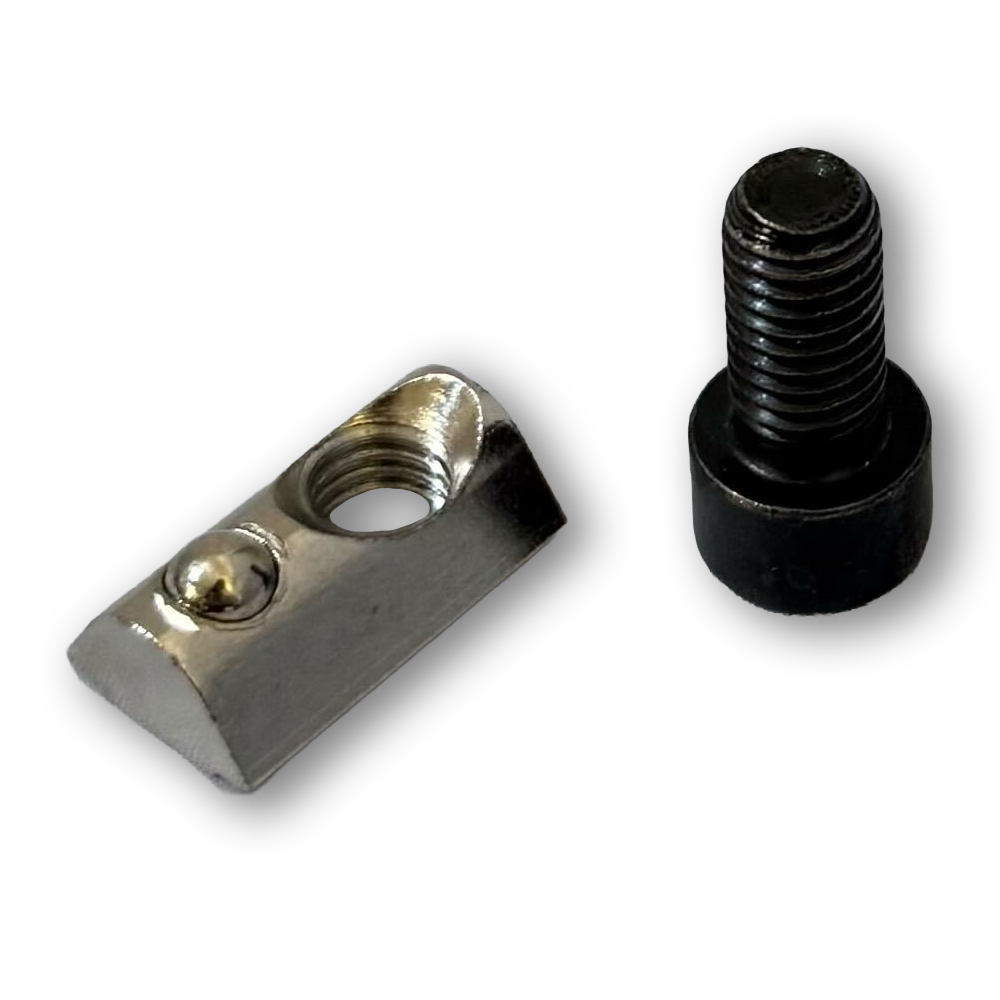 M8 Hex Bolts & Ball-Bearing T-Nuts for 8 mm Slot Profile – Set of 10 or 20 – M8 ball-bearing T-nuts with M8x16 hex bolts – photo 1 of 4