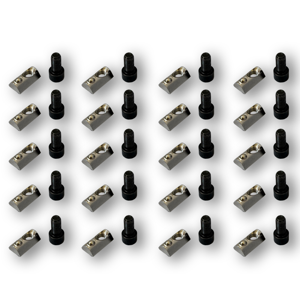 M8 Hex Bolts & Ball-Bearing T-Nuts for 8 mm Slot Profile – Set of 10 or 20 – M8 ball-bearing T-nuts with M8x16 hex bolts – photo 4 of 4