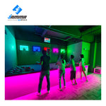 Basketball team actively plays MetaNexusXR interactive sensor shooting game, enhanced by XR technology. | MetaNexusXR