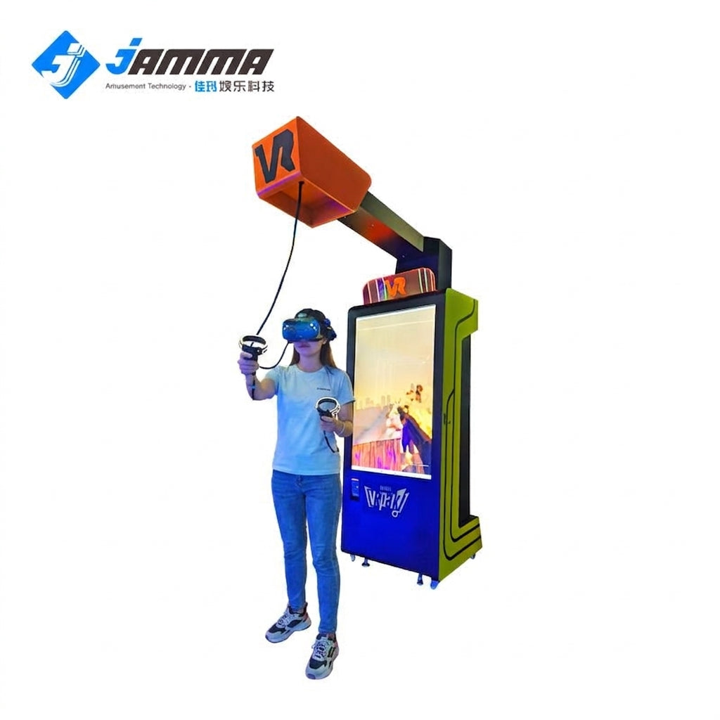 VR Self-Service Arcade System side profile, compact commercial footprint - MetanexusXR