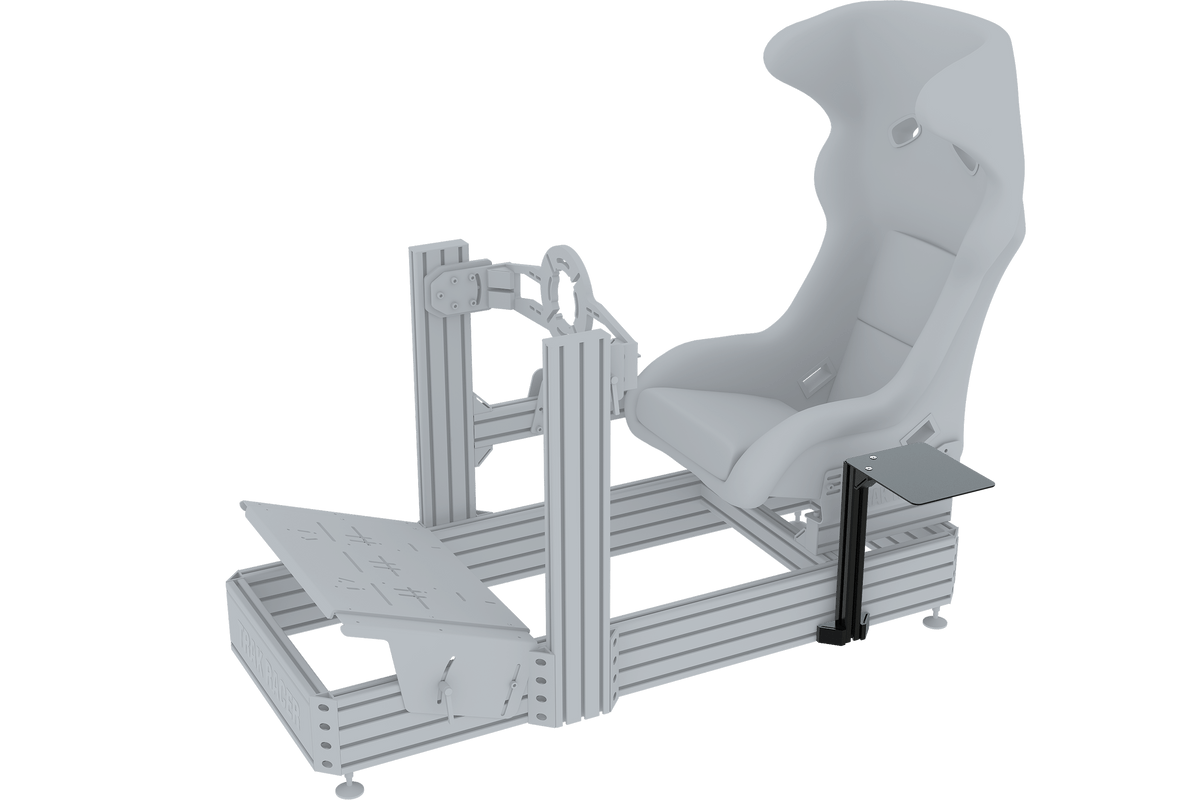 Mouse Shelf for Aluminium Profile Sim Rigs – 200x240 mm Plate with 400 mm 40x40 Profile & Brackets – mouse shelf with 40x40 profile on an aluminium sim rig – photo 3 of 4