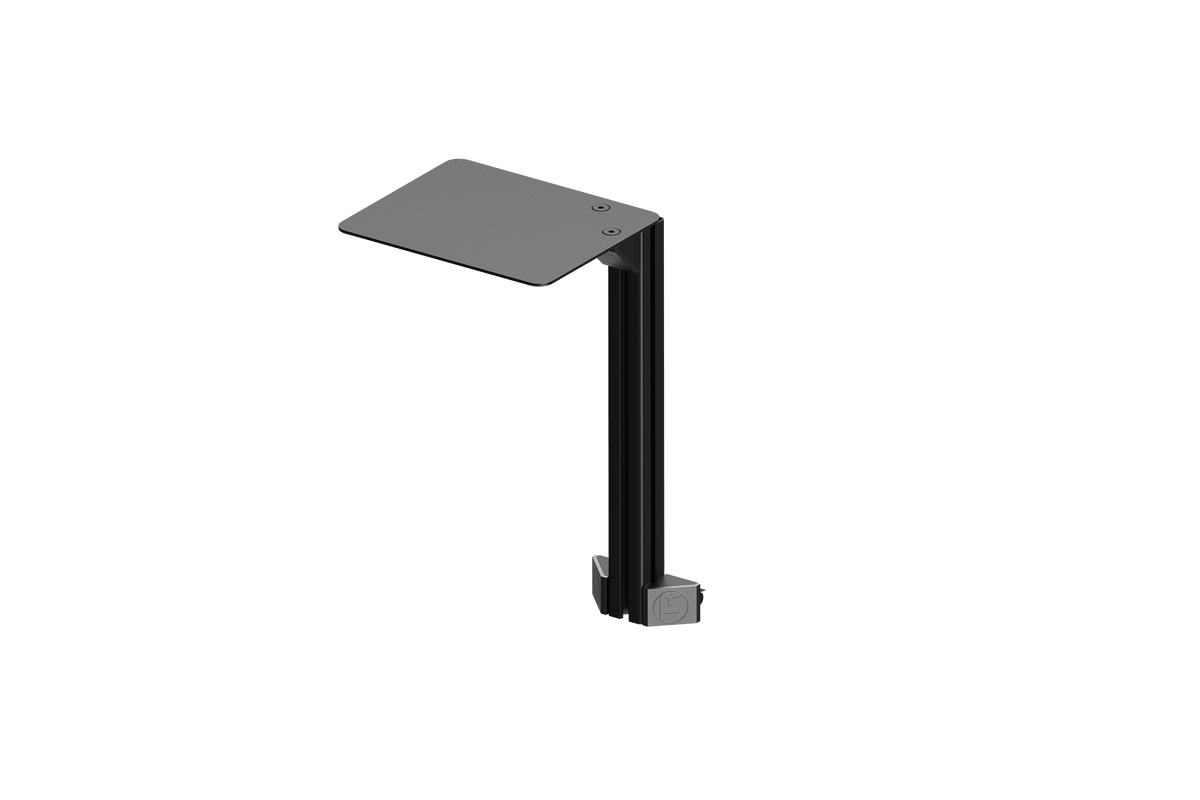 Mouse Shelf for Aluminium Profile Sim Rigs – 200x240 mm Plate with 400 mm 40x40 Profile & Brackets – mouse shelf with 40x40 profile on an aluminium sim rig – photo 4 of 4