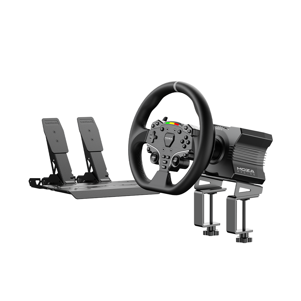 NexusDrive Core 5 Racing Set – 5.5 Nm Direct Drive Base, 11" Leather Wheel, Pedals & Desk Clamp (PC) – NexusDrive Core 5 Racing Set with wheel, base and pedals – photo 1 of 5