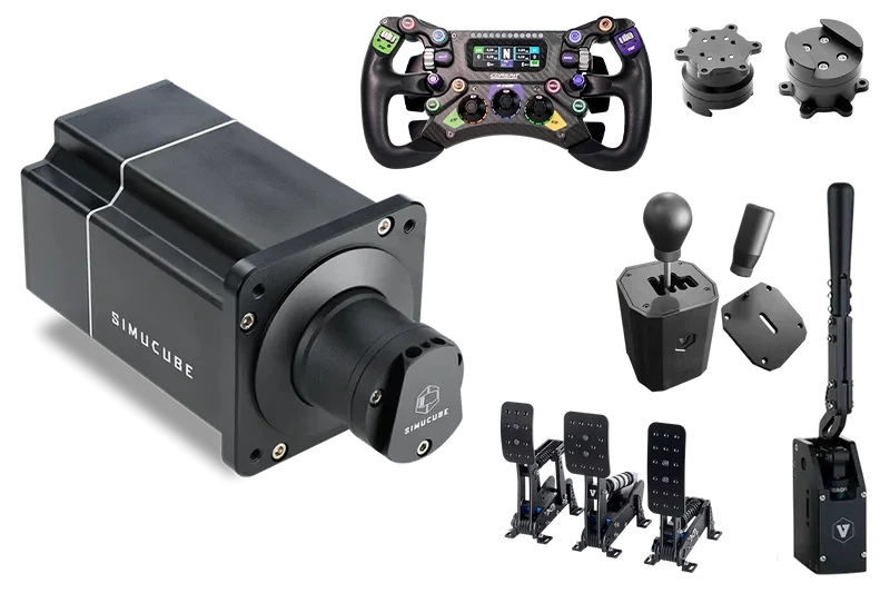 NexusDrive Elite Pro Complete Bundle – 25 Nm Base, GT 300 Wheel, 3 Pedals, Shifter & Handbrake – NexusDrive Elite Pro bundle with GT 300 wheel and 3-pedal set – photo 1 of 9
