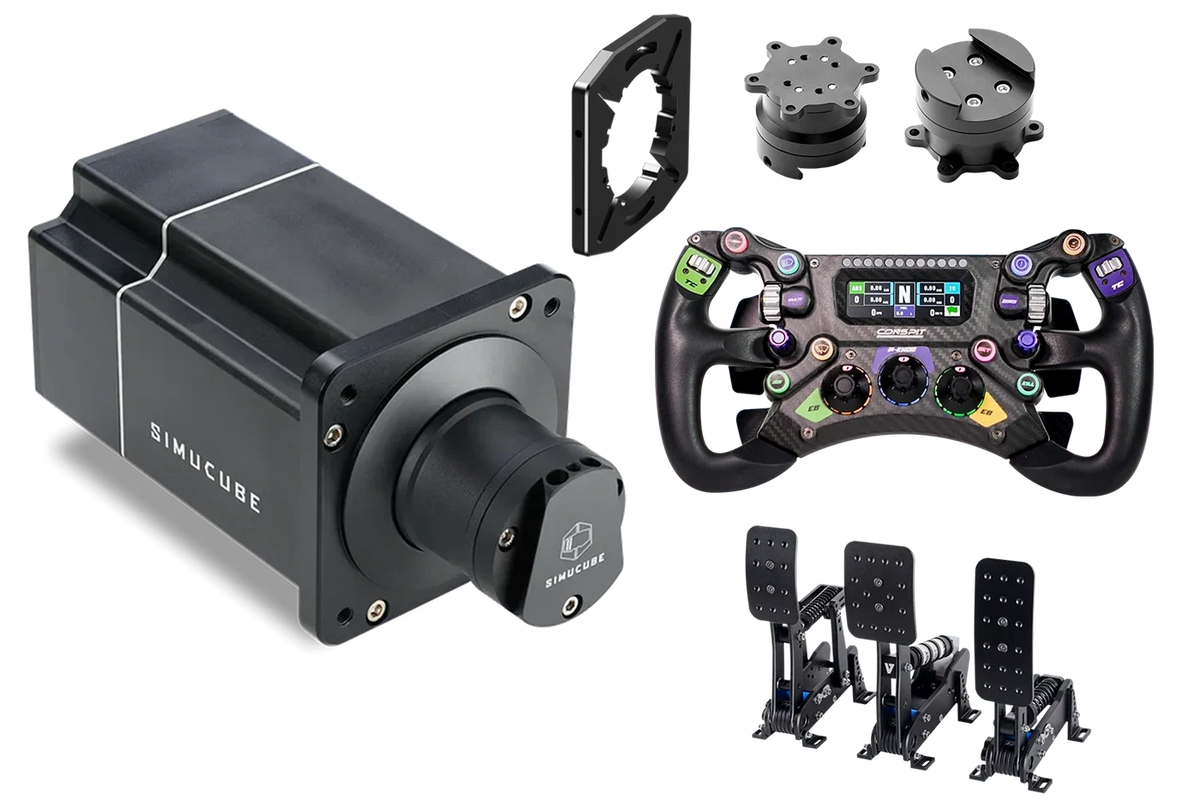 NexusDrive Elite Pro Wheel & Pedal Bundle – 25 Nm Base, GT 300 Wheel & 3-Pedal Set – NexusDrive Elite Pro bundle with GT 300 wheel and 3-pedal set – photo 6 of 6