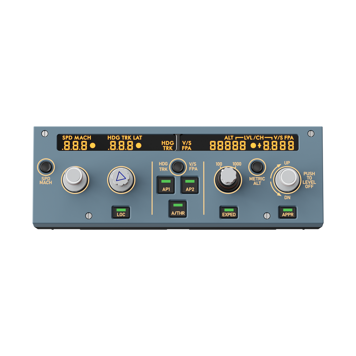 NexusFlight Airliner Autopilot Module – A320-Style FCU with Push-Pull Knobs, Segment Displays & EFIS Expansion – NexusFlight airliner autopilot module, A320-style FCU – photo 2 of 2