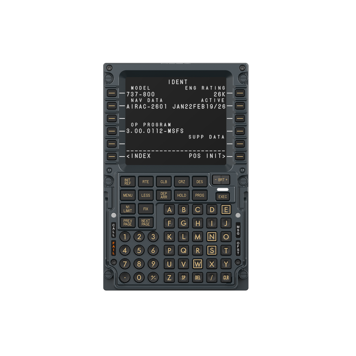 NexusFlight Airliner Flight Computer Display – 737-Layout CDU with 5.1" IPS Screen & Die-Cast Front – NexusFlight airliner flight computer display, 737 layout – photo 1 of 4