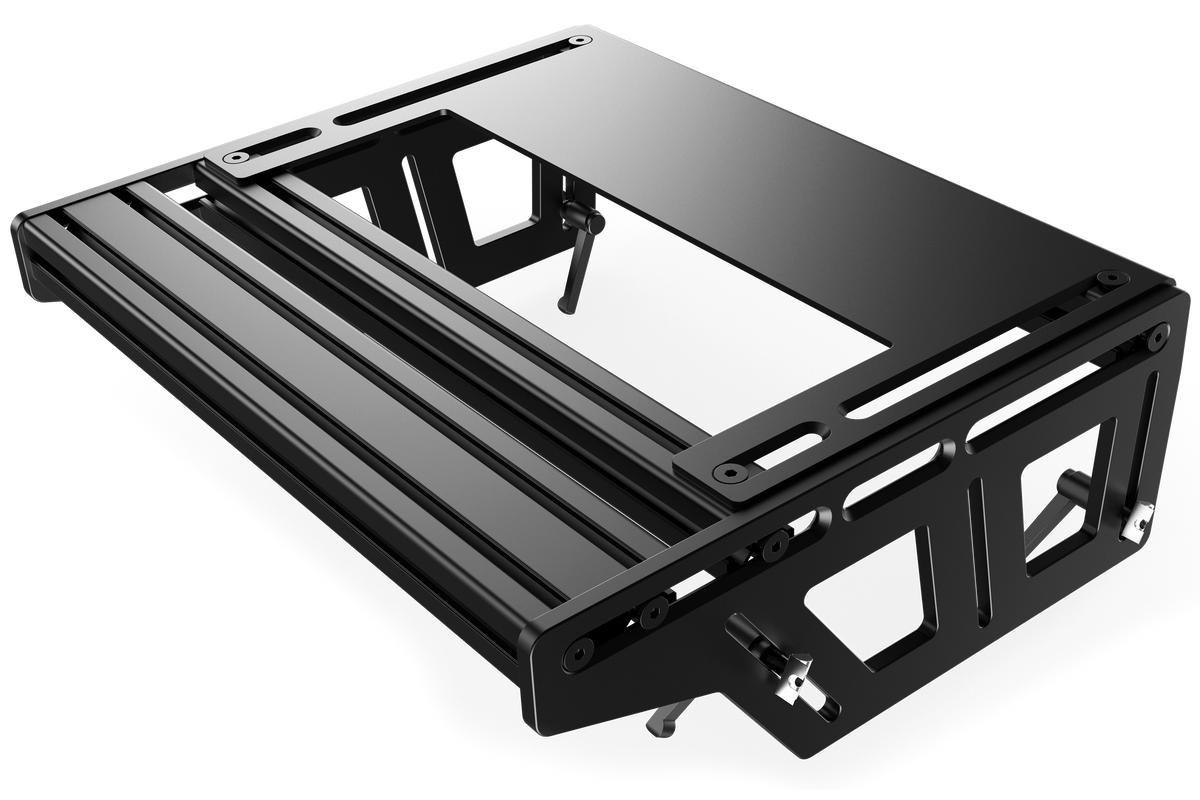 NexusMount Gen 2 Pedal Mount with Aluminium Profile Deck & Heel Rest – Above or Below Chassis, Tool-Free Angle – NexusMount Gen 2 pedal mount with aluminium profile deck and heel rest – photo 2 of 6