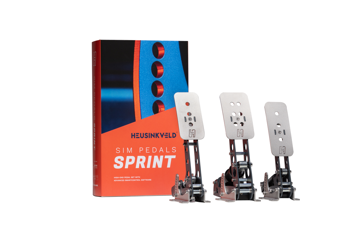 NexusPedal Sprint 3-Pedal Set – Load Cell Brake (65 kg), Throttle & Clutch, Stainless Steel, Black – NexusPedal Sprint load cell 3-pedal set with clutch in black – photo 1 of 7