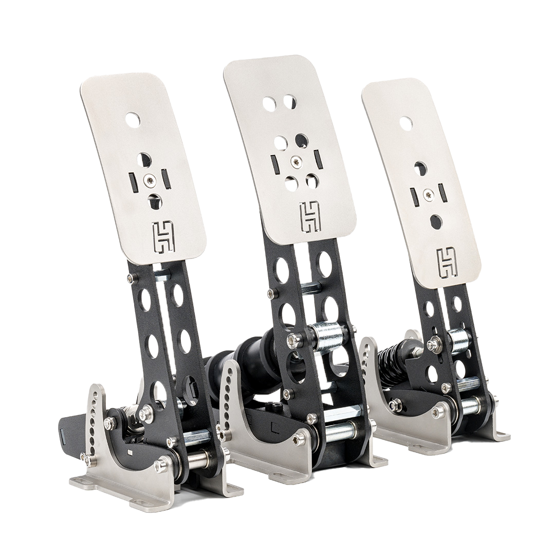 NexusPedal Sprint 3-Pedal Set – Load Cell Brake (65 kg), Throttle & Clutch, Stainless Steel, Black – NexusPedal Sprint load cell 3-pedal set with clutch in black – photo 2 of 7