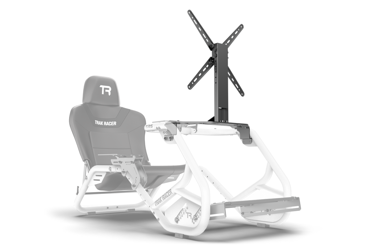 Integrated Single Monitor Stand for NexusRig Compact – Screens up to 50 Inch, VESA 75–400 – integrated single monitor stand on a compact sim racing cockpit – photo 2 of 9