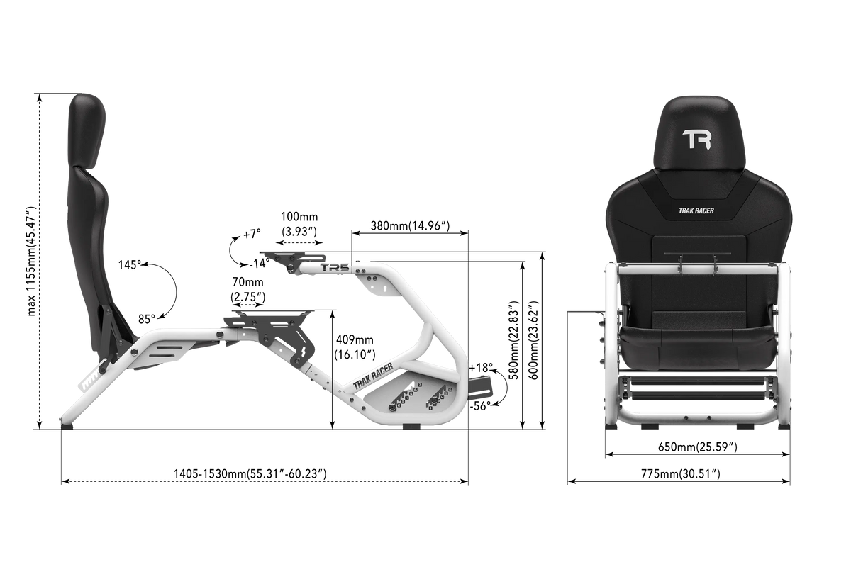 NexusRig Compact – Steel Sim Racing Cockpit with Seat, Reclined & Upright, Up to 25 Nm – NexusRig Compact steel sim racing cockpit with reclining seat – photo 10 of 10