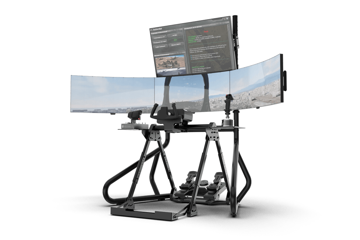 NexusRig Fold Flight Stand – Foldable Flight Sim Stand for Yoke, HOTAS & Rudder Pedals – NexusRig Fold foldable flight sim stand with yoke and side mounts – photo 1 of 14