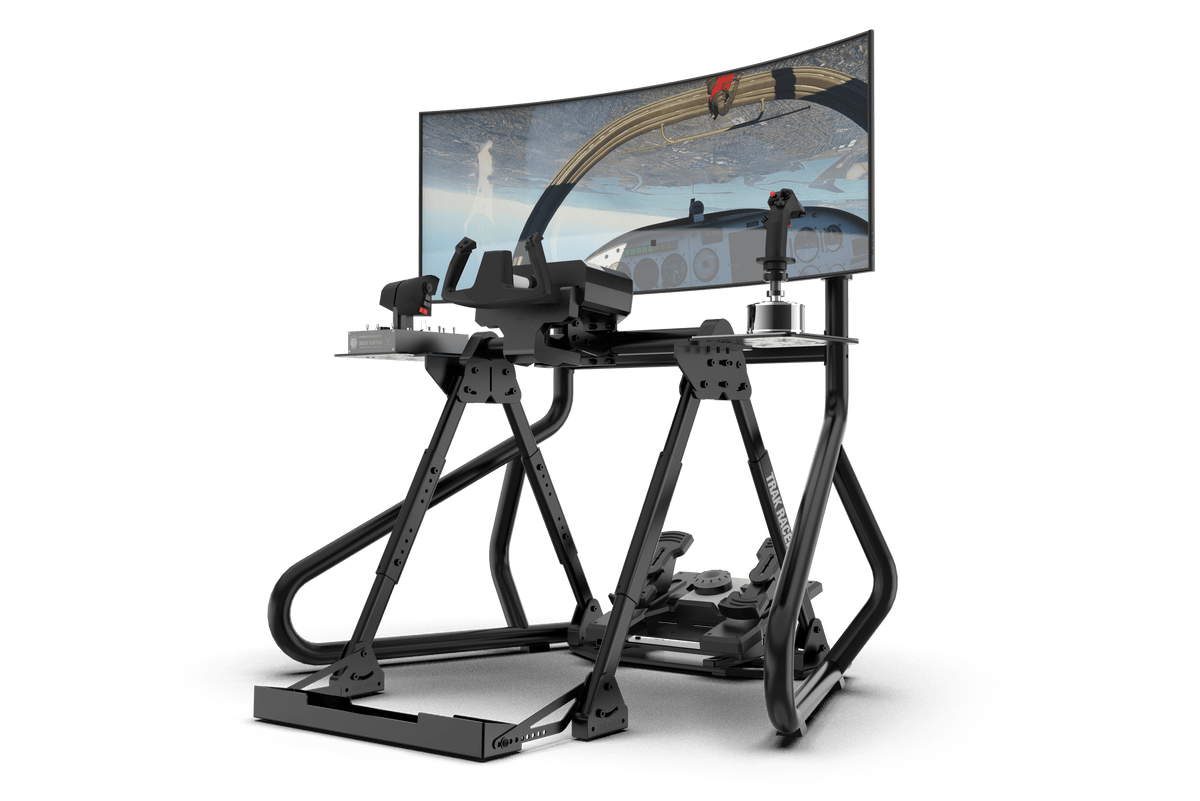NexusRig Fold Flight Stand – Foldable Flight Sim Stand for Yoke, HOTAS & Rudder Pedals – NexusRig Fold foldable flight sim stand with yoke and side mounts – photo 10 of 14