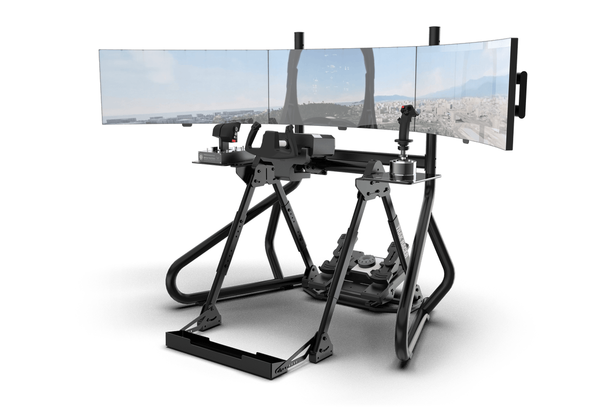 NexusRig Fold Flight Stand – Foldable Flight Sim Stand for Yoke, HOTAS & Rudder Pedals – NexusRig Fold foldable flight sim stand with yoke and side mounts – photo 11 of 14