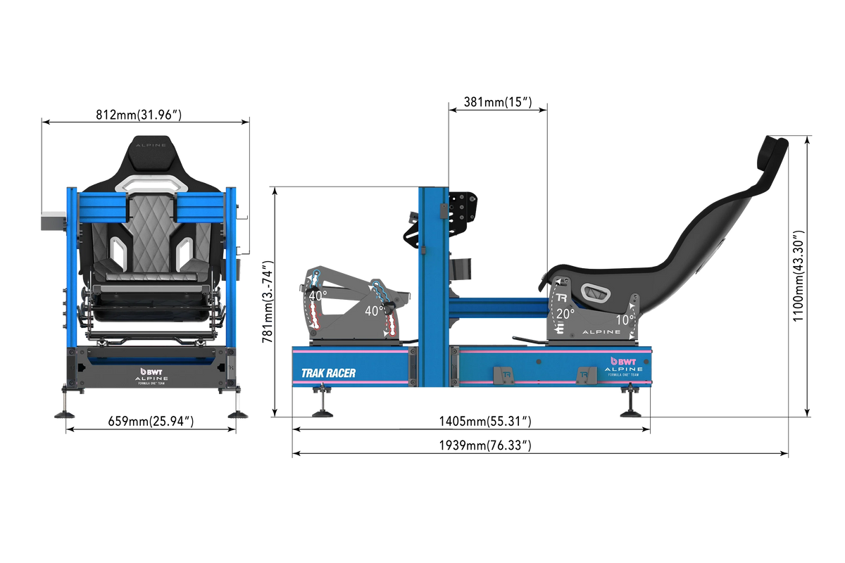 NexusRig Formula Hybrid (Blue Edition) – 160 mm Aluminium Formula & GT Sim Rig with Accessories – NexusRig Formula Hybrid blue aluminium formula and GT sim rig – photo 13 of 13