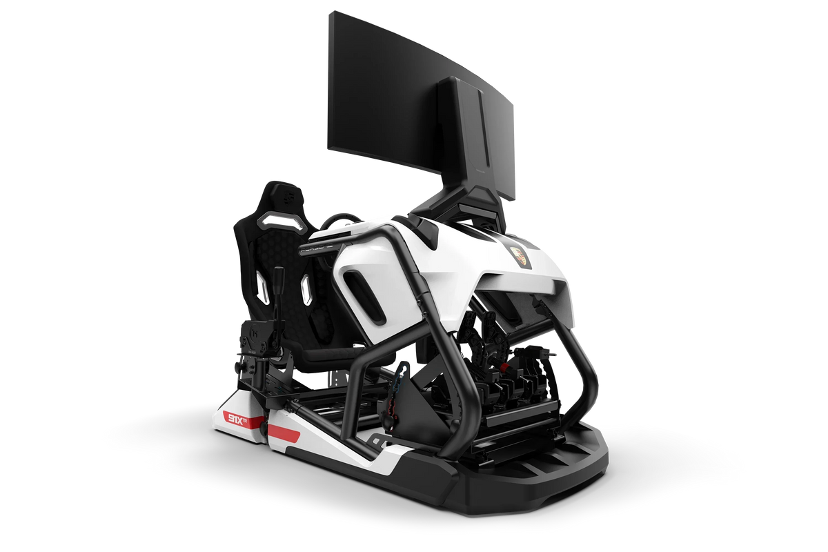 NexusRig GT Hybrid – Designer GT & Formula Racing Simulator, Tubular Steel, White, Yellow or Black – NexusRig GT Hybrid designer GT sim rig with sculpted panels – photo 1 of 11