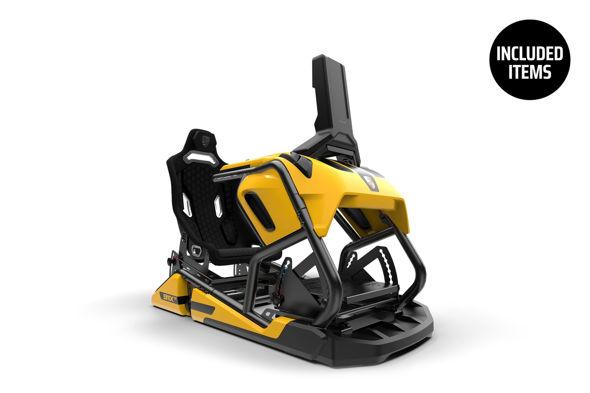 NexusRig GT Hybrid – Designer GT & Formula Racing Simulator, Tubular Steel, White, Yellow or Black – NexusRig GT Hybrid designer GT sim rig with sculpted panels – photo 9 of 11