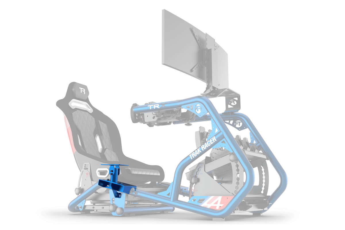 NexusRig Velocity Shifter Mount – Blue, Sliding Gear Shifter Mount for 2" Steel Tube – blue sliding shifter mount on the NexusRig Velocity – photo 1 of 6