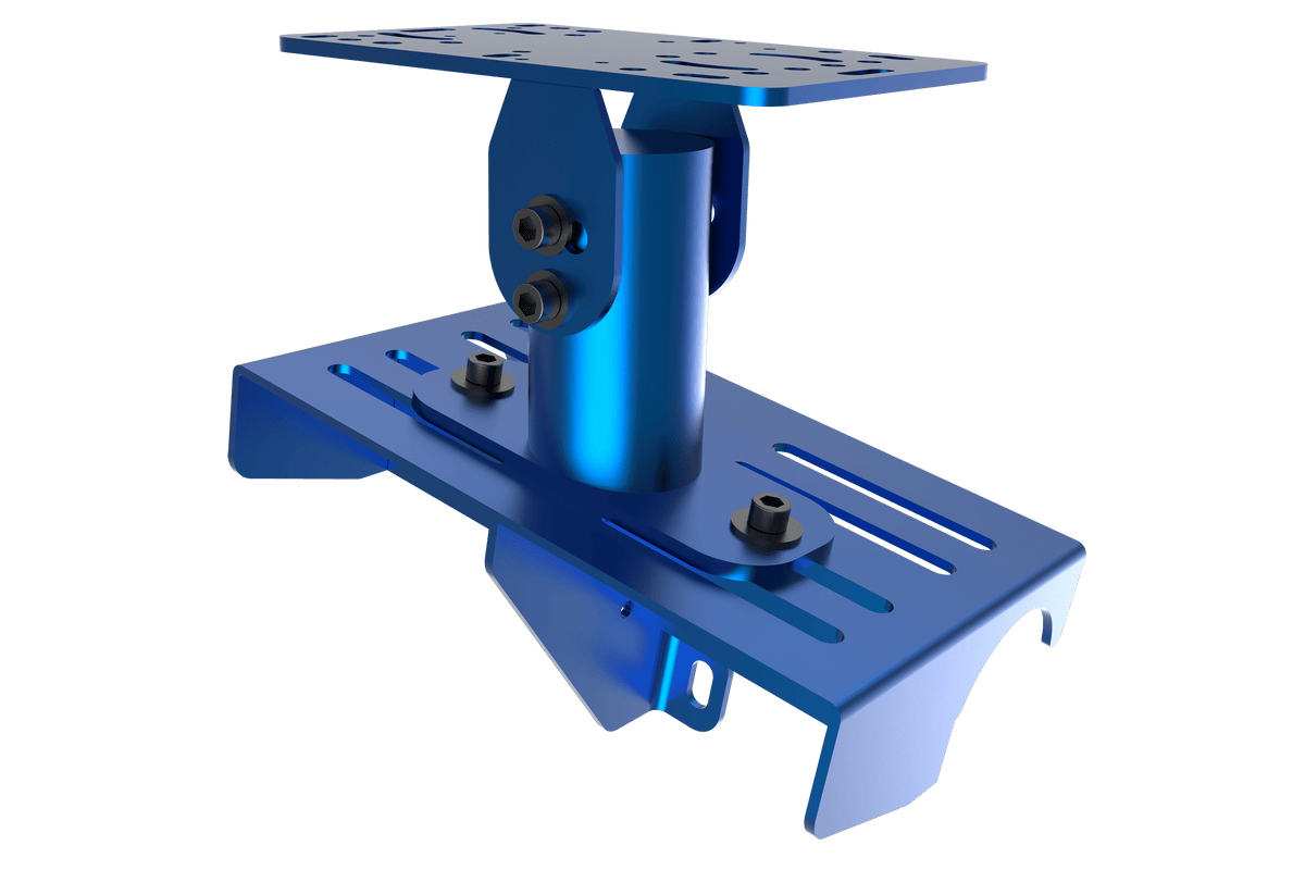 NexusRig Velocity Shifter Mount – Blue, Sliding Gear Shifter Mount for 2" Steel Tube – blue sliding shifter mount on the NexusRig Velocity – photo 5 of 6