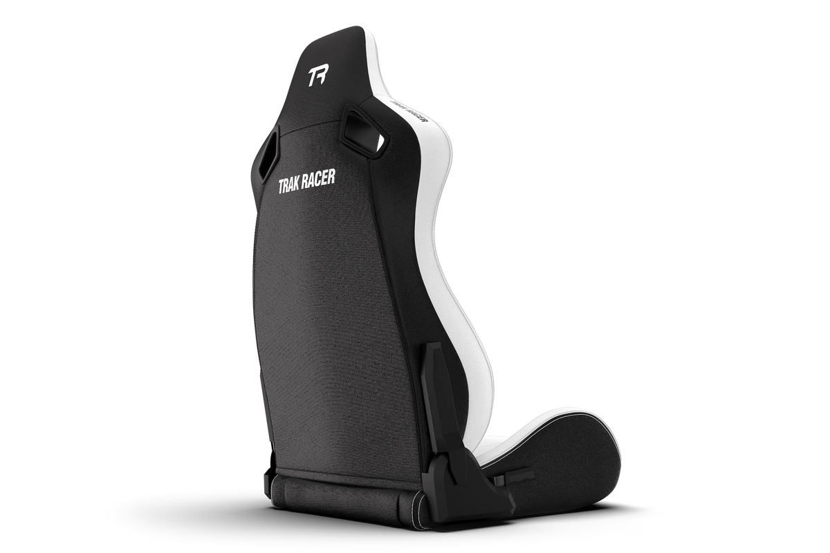 NexusSeat Recliner Dual-Lock – White Diamond-Stitched Reclining Racing Seat – white diamond-stitched reclining sim racing seat with dual-side lock – photo 2 of 12