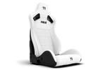 NexusSeat Recliner Dual-Lock – White Diamond-Stitched Reclining Racing Seat – white diamond-stitched reclining sim racing seat with dual-side lock – photo 3 of 12