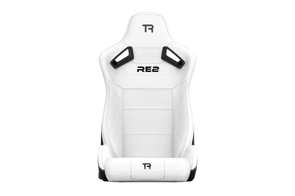NexusSeat Recliner Dual-Lock – White Diamond-Stitched Reclining Racing Seat – white diamond-stitched reclining sim racing seat with dual-side lock – photo 6 of 12