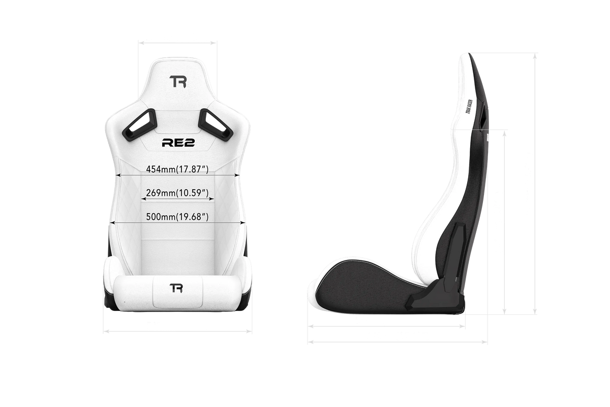 NexusSeat Recliner Dual-Lock – White Diamond-Stitched Reclining Racing Seat – white diamond-stitched reclining sim racing seat with dual-side lock – photo 7 of 12