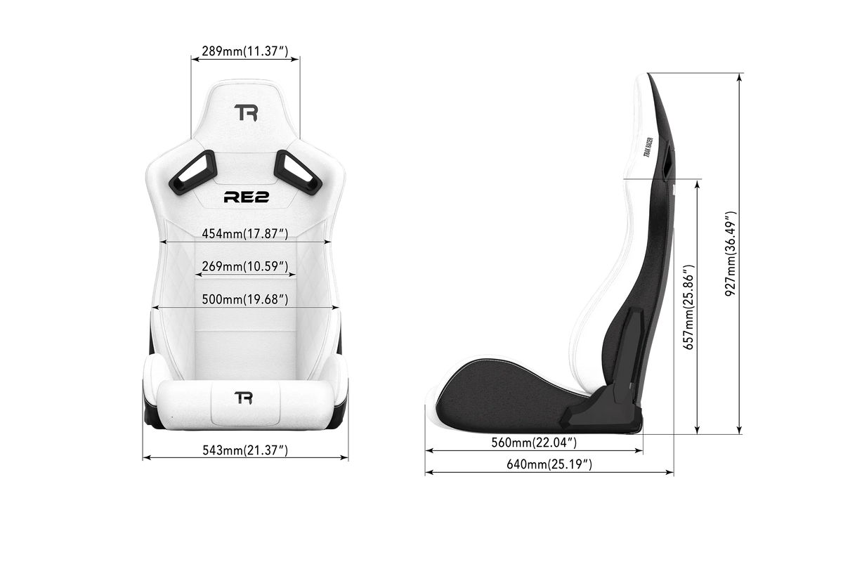 NexusSeat Recliner Dual-Lock – White Diamond-Stitched Reclining Racing Seat – white diamond-stitched reclining sim racing seat with dual-side lock – photo 8 of 12