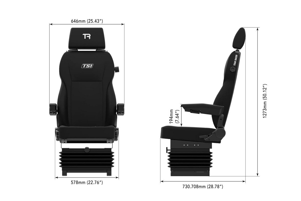 NexusSeat Truck – Truck Simulator Seat with Suspension Feel, Height Adjust & Dual-Lock Recline – NexusSeat Truck simulator seat with suspension, armrests and headrest – photo 6 of 7
