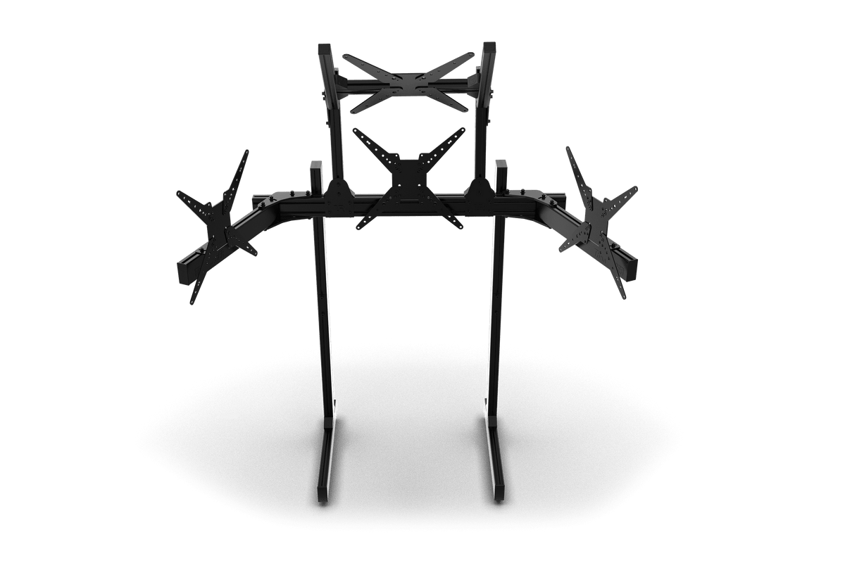 NexusView Aluminium Freestanding Quad Monitor Stand – Triple Screens up to 45" + Overhead Display – NexusView aluminium freestanding quad monitor stand with overhead screen – photo 3 of 6