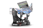 NexusView Cockpit-Mounted Quad Monitor Stand – Triple Screens up to 45" + Overhead, 80x40 Aluminium – NexusView cockpit-mounted quad monitor stand on an aluminium sim rig – photo 1 of 6