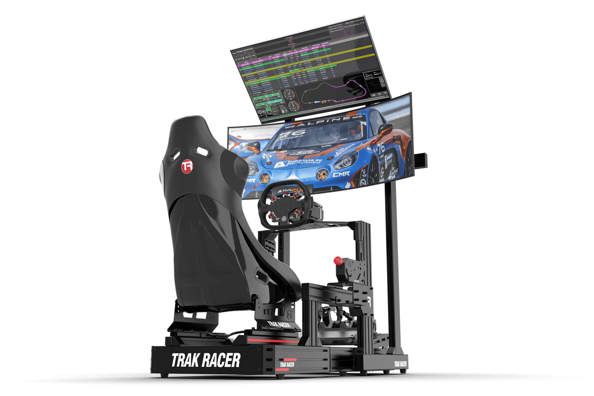 NexusView Freestanding Dual Monitor Stand – 80" Main Display + 45" Second Screen for Sim Racing & Flight Sim – NexusView freestanding dual monitor stand with large main screen – photo 1 of 6