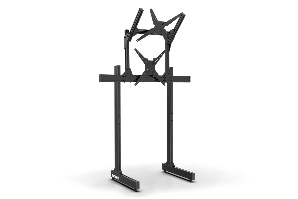 NexusView Freestanding Dual Monitor Stand – 80" Main Display + 45" Second Screen for Sim Racing & Flight Sim – NexusView freestanding dual monitor stand with large main screen – photo 2 of 6