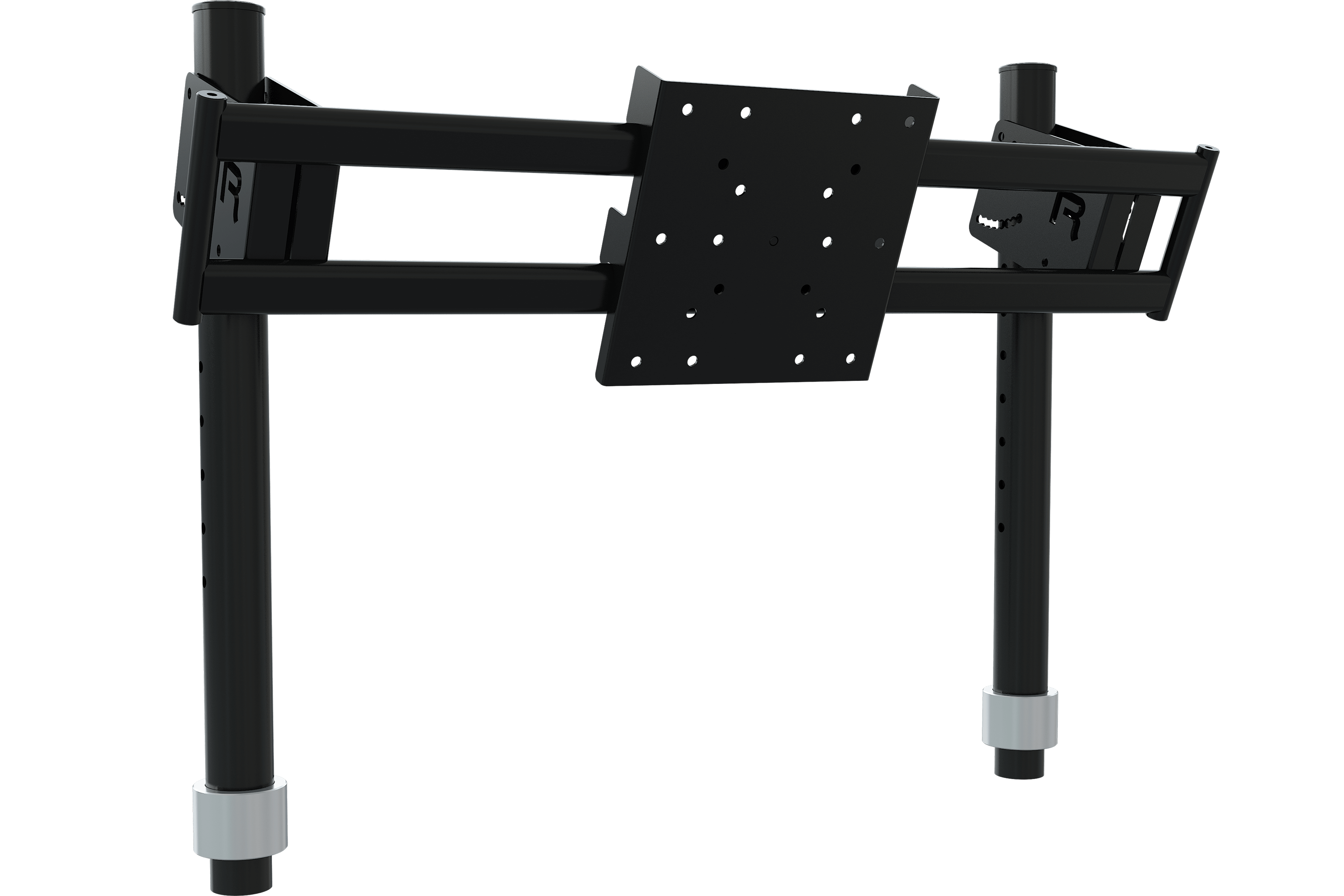 NexusView Gen 3 Overhead Monitor Mount for Steel Tube Stands – 2nd Screen up to 50 Inch, Flat or Curved – NexusView Gen 3 overhead monitor mount above a sim racing screen – photo 1 of 5