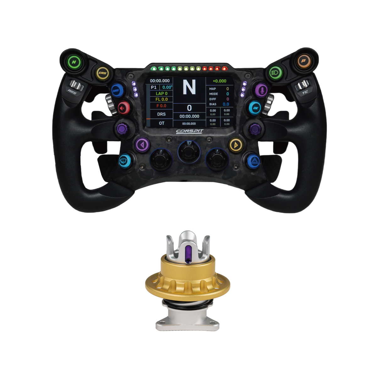 NexusWheel Formula 290 Ergo – 3D Ergonomic Formula Wheel with 4.3-Inch LCD Dash – NexusWheel Formula 290 Ergo carbon formula wheel with LCD – photo 6 of 7