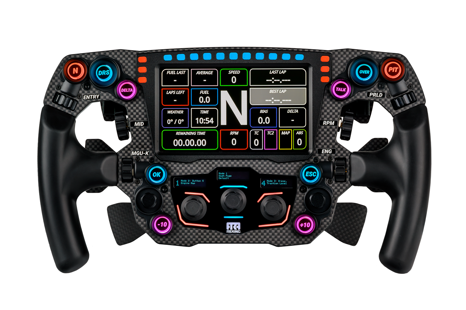 NexusWheel Formula Carbon Pro – Handmade Carbon Fibre Formula Wheel, 5" Touchscreen, 123 Inputs (4 Paddles) – NexusWheel Formula Carbon Pro carbon fibre formula sim racing wheel – photo 1 of 7