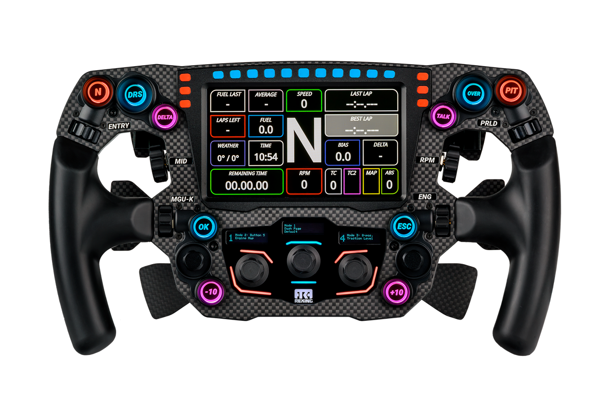 NexusWheel Formula Carbon Pro – Handmade Carbon Fibre Formula Wheel, 5" Touchscreen, 123 Inputs (4 Paddles) – NexusWheel Formula Carbon Pro carbon fibre formula sim racing wheel – photo 1 of 7
