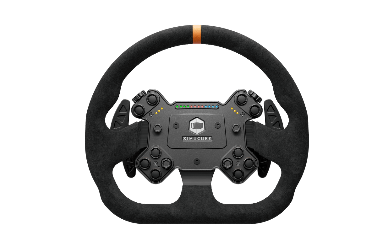 NexusWheel GT Alcantara – High-End Sim Racing Steering Wheel with 18 RGB LEDs – NexusWheel GT Alcantara sim racing steering wheel with LEDs – photo 1 of 7