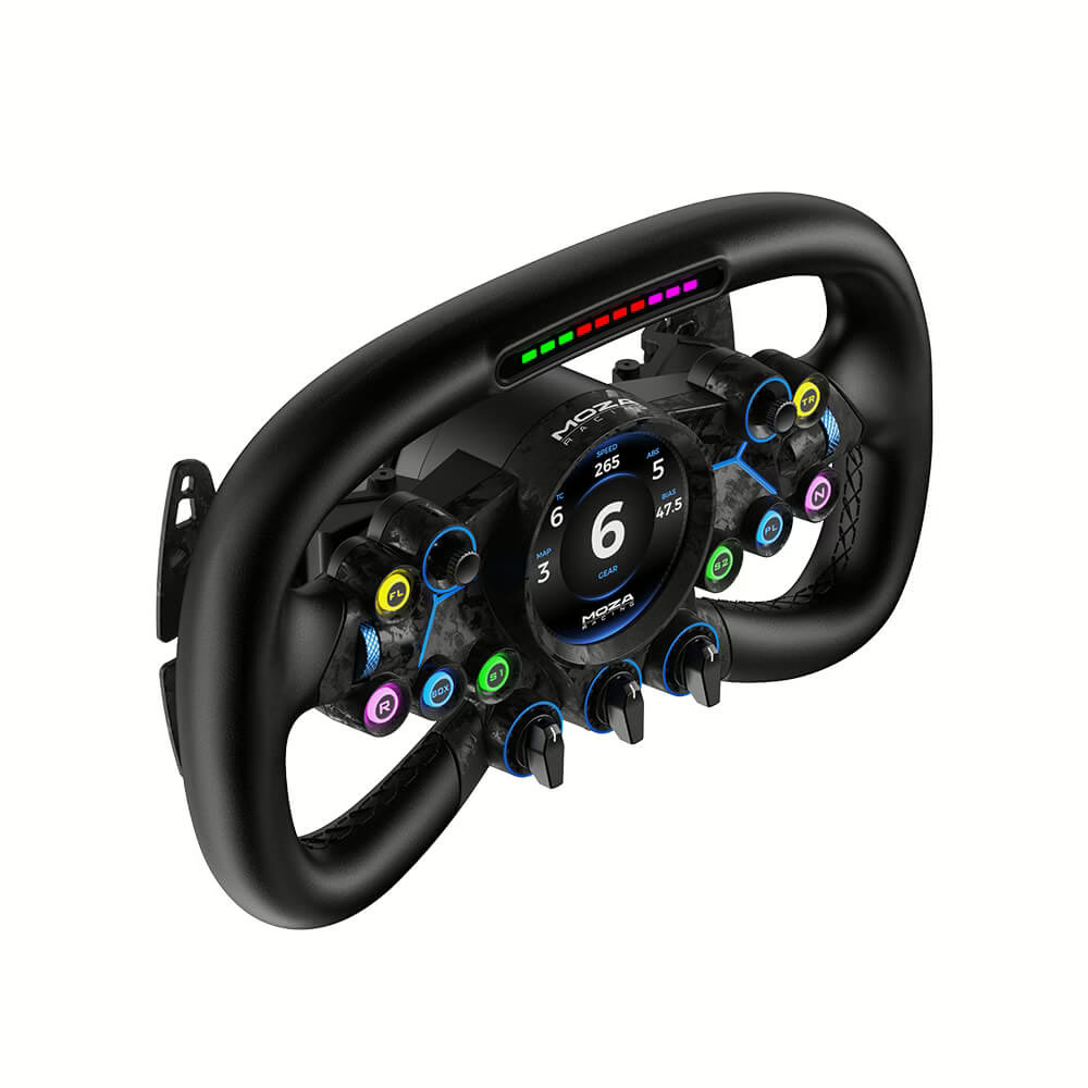 NexusWheel GT Vision – 310 mm GT Wheel with 2.85" Round Touchscreen, Gyro-Levelled Display & Carbon Paddles – NexusWheel GT Vision with round touchscreen – photo 2 of 5