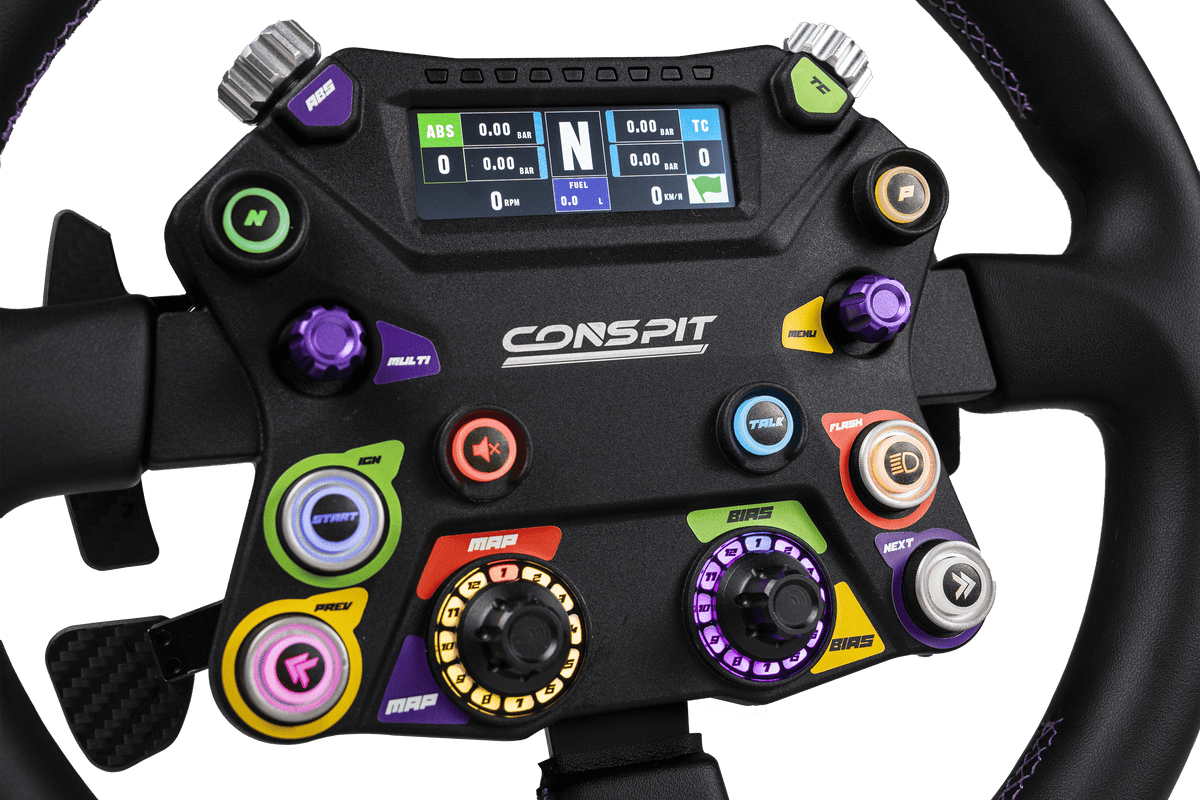 NexusWheel Open 310 – 310 mm Aluminium Open-Wheel Sim Wheel with LCD, 33 RGB LEDs & Hall Paddles – NexusWheel Open 310 aluminium open-wheel sim racing wheel with LCD – photo 4 of 12