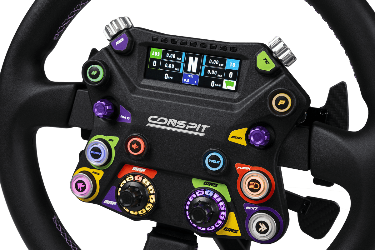 NexusWheel Open 310 – 310 mm Aluminium Open-Wheel Sim Wheel with LCD, 33 RGB LEDs & Hall Paddles – NexusWheel Open 310 aluminium open-wheel sim racing wheel with LCD – photo 9 of 12