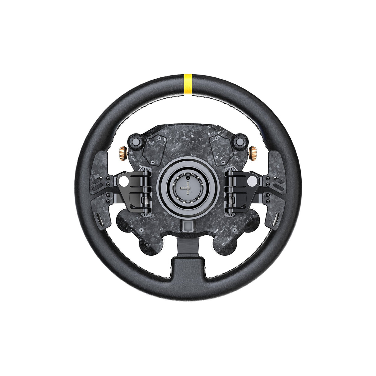 NexusWheel Round 325 Pro – 325 mm Round Racing Wheel with 2.99" Display, Leather Grip & Forged Carbon Paddles – NexusWheel Round 325 Pro round racing wheel with display – photo 3 of 4