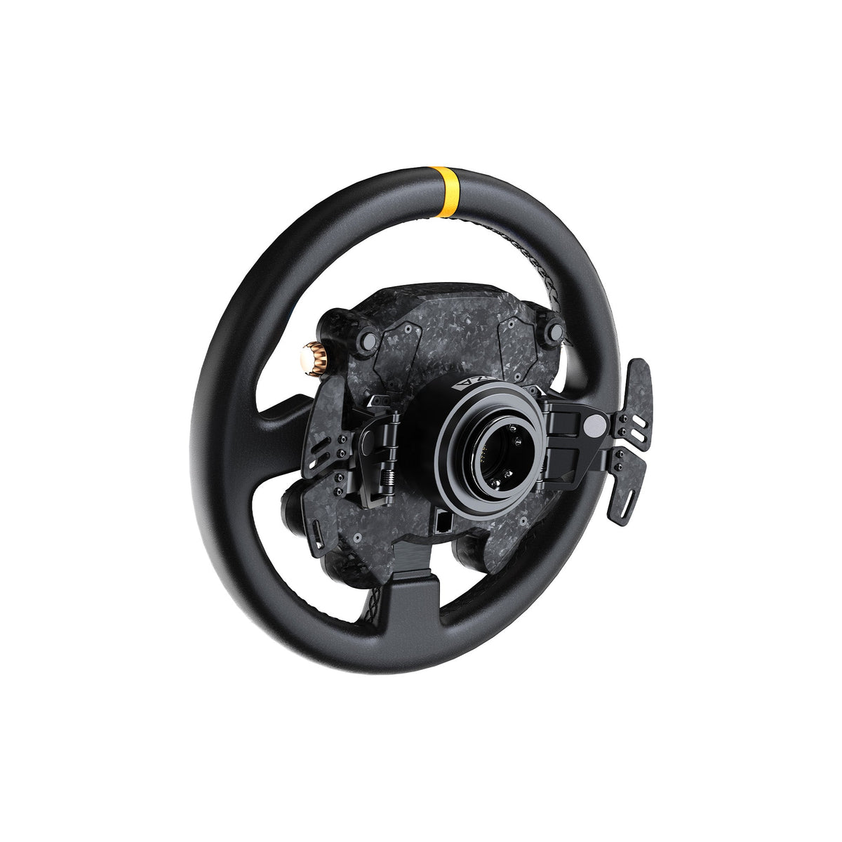 NexusWheel Round 325 Pro – 325 mm Round Racing Wheel with 2.99" Display, Leather Grip & Forged Carbon Paddles – NexusWheel Round 325 Pro round racing wheel with display – photo 4 of 4